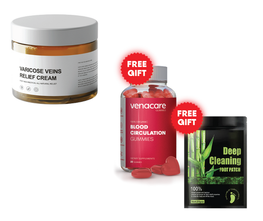 3x VaricoseCream™ (FREE Circulation Gummies & Foot Patches)